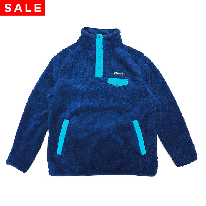 PULLOVER FLEECE - NAVY/LAUREL